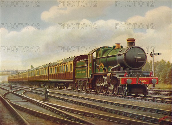 'G.W.R. Cornish Riviera Limited Express at Full Speed,- Engine Pendennis Castle., 1926. Artist: Unknown.