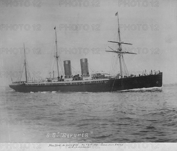 S.S Etruria, New York to Liverpool, November 8th to 15th 1890.  Artist: Jack Lethbridge.