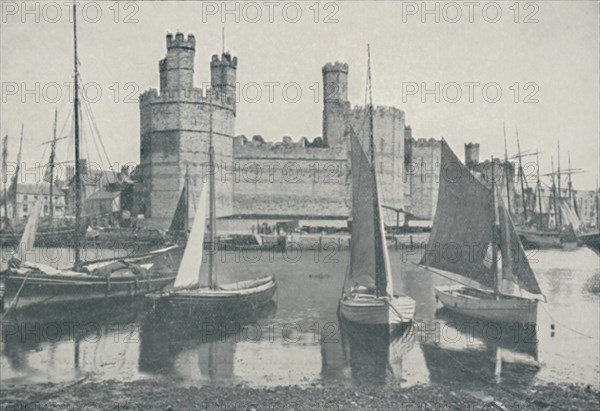 'Carnarvon Castle', 1910. Artist: Photochrom Co Ltd of London.