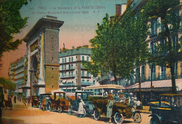 The Boulevard Saint-Denis and Porte Saint-Denis, Paris, c1920. Artist: Unknown.