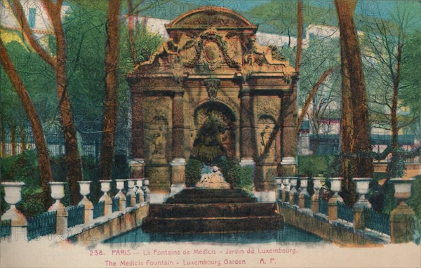 The Medici Fountain - Jardin du (Garden of) Luxembourg, Paris, c1920. Artist: Unknown.