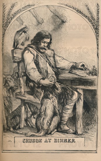 'Crusoe at Dinner', c1870. Artist: Unknown.