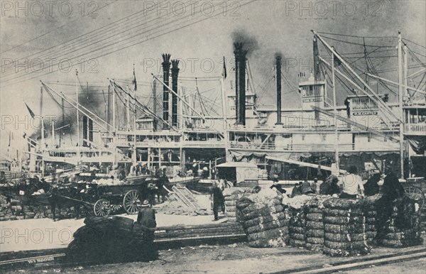 'When Cotton Was Loaded, a forest of derricks and smoke-stacks', 1937. Artist: Unknown.