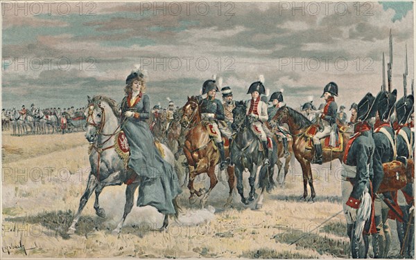 'Queen Louisa Reviewing the Prussian Army', 1896. Artist: Unknown.