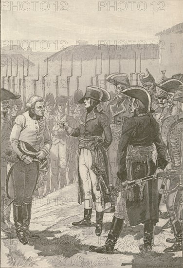 'Bonaparte, Surprised at Lonato..., Compels 4000 Austrians To Surrender', 1796, (1896). Artist: JW Evans.