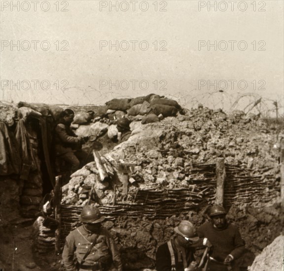 Trenches, Champagne, northern France, c1914-c1918. Artist: Unknown.