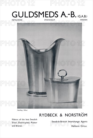 'Guldsmeds A.-B. (G.A.B.) - Sterling Silver - Rydbeck & Norström.', 1939. Artist: Unknown.