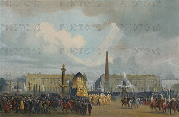 'The Funeral Cortège of Napoleon in the Place De La Concorde, December 15, 1840', (1896). Artist: Unknown.