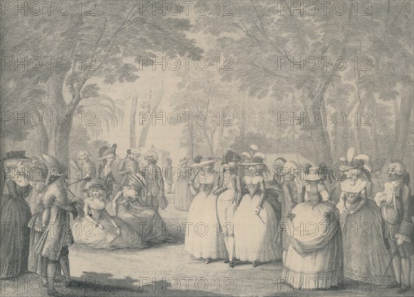 'In Carlton House Gardens', 1760-1820, (1920). Artist: William Dickinson.