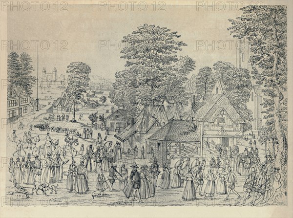 'A Wedding Festivity in Bermondsey, 1590', (1920). Artist: Joris Hoefnagel.