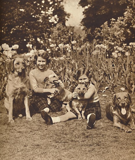 '-And Friends', Princesses Elizabeth and Mary at Royal Lodge, Windsor, c1936 (1937). Artist: Unknown.