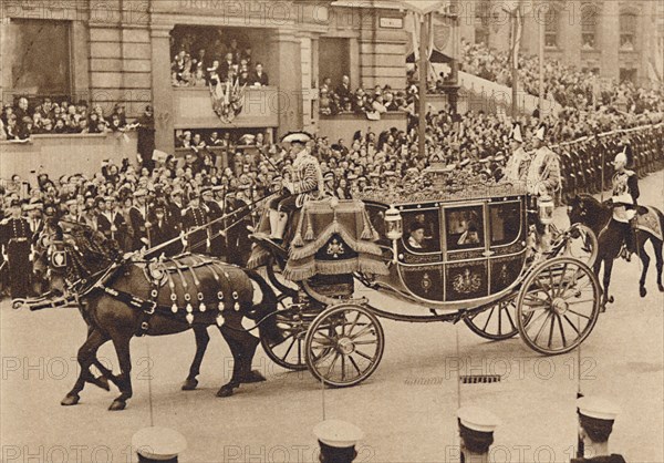 'Princess Elizabeth and her cousin Lord Lascelles with the Princess Royal', 1937 Artist: Unknown.