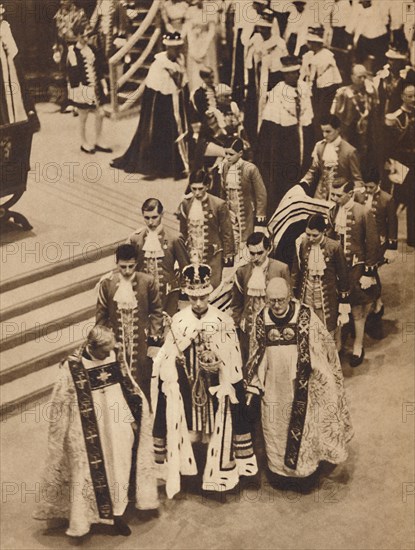 'King George VI leaves the Abbey', May 12 1937. Artist: Unknown.