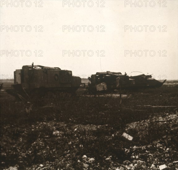 Tanks, Juvincourt, northern France, c1914-c1918. Artist: Unknown.