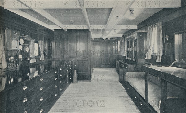 'Control Centre of the Empress of Britain, chart-room and  wheel-house', 1936. Artist: Unknown.