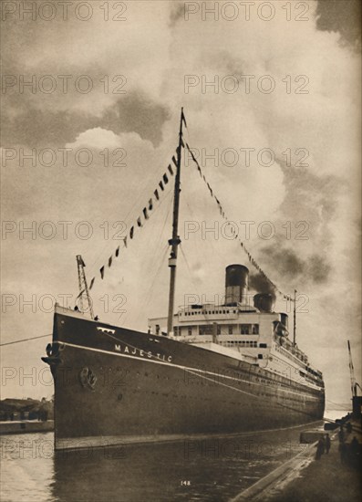 'One of the Largest Ships afloat, the Majestic owned by the Cunard White Star Line', 1936. Artist: Unknown.