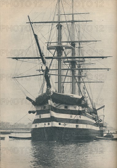 'HMS Victory before she was removed to dry dock in 1922', 1936. Artist: Unknown.