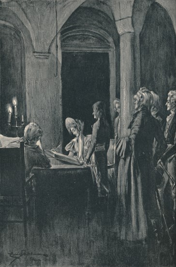 'The Civil Marriage of Napoleon and Josephine', 9 March 1796, (1896). Artist: Unknown.