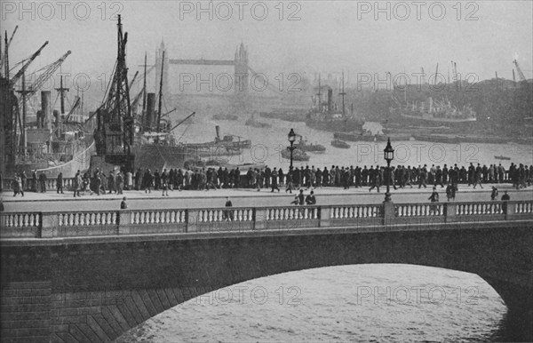 'The Upper Pool from London Bridge, one of the busiest sections of the Port of London', 1936. Artist: Unknown.