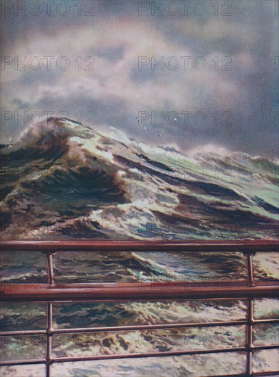 'Stormy Seas of the Atlantic Ocean from modern liner', 1936. Artist: Unknown.