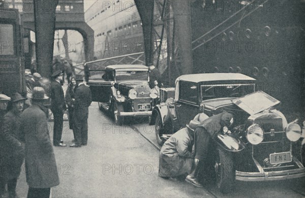 'Customs Officers Examining Motor Cars at Southampton', 1937. Artist: Unknown.