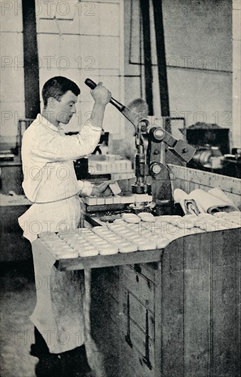 'Stamping Blocks of Soap', c1917. Artist: Unknown.