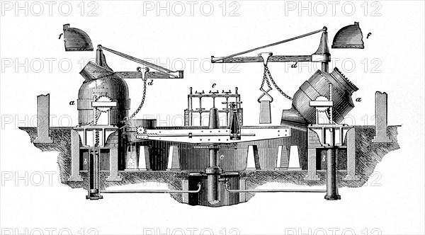 'Bessemer's Steel-converting Apparatus', c1917. Artist: Unknown.