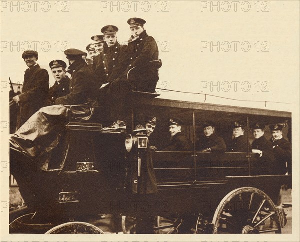 'Prince Albert, arrives at Devonport to board the cruiser Cumberland', 1913, (1937) Artist: Unknown.