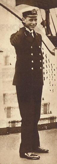 'Naval cadet Prince Albert in the Royal Yacht Victoria and Albert, 1912', 1937. Artist: Unknown.