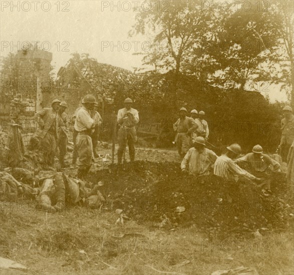 Burying the dead, c1914-c1918. Artist: Unknown.