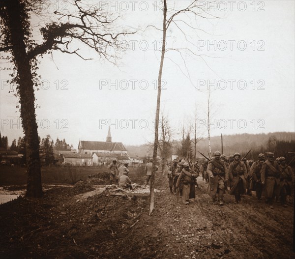 Infantry, Genicourt, northern France, c1914-c1918. Artist: Unknown.