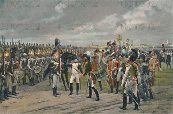 'Napoleon Decorating The Russian Grenadier at Tilsitt', 1807, (1896). Artist: Unknown.