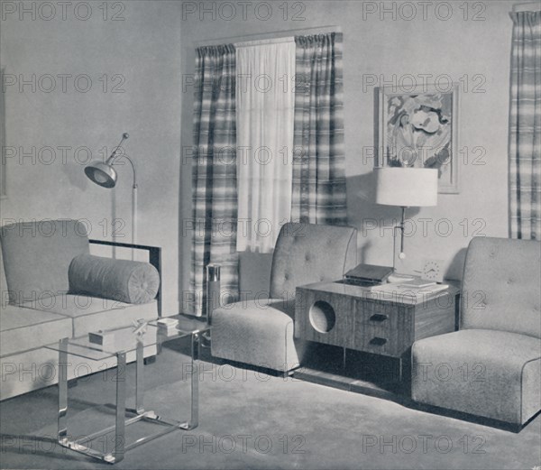 'A view in a two-room apartment in the Keeler Building, Grand Rapids, Michigan', 1935. Artist: Unknown.