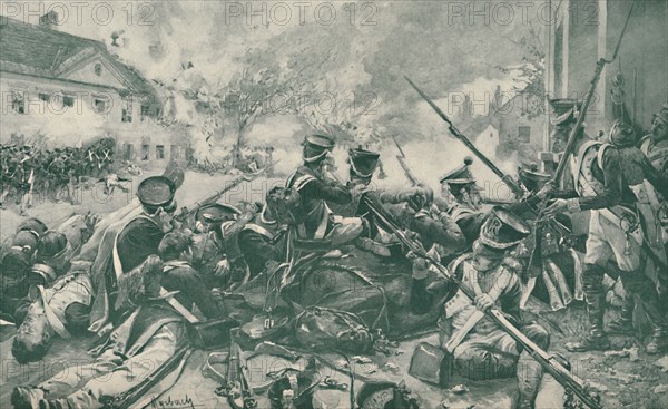 'Fighting In The Streets of Essling', 1809, (1896). Artist: Unknown.
