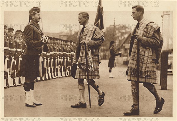 'Wearing the Balmoral Tartan', Balmoral, 1936 (1937). Artist: Unknown.