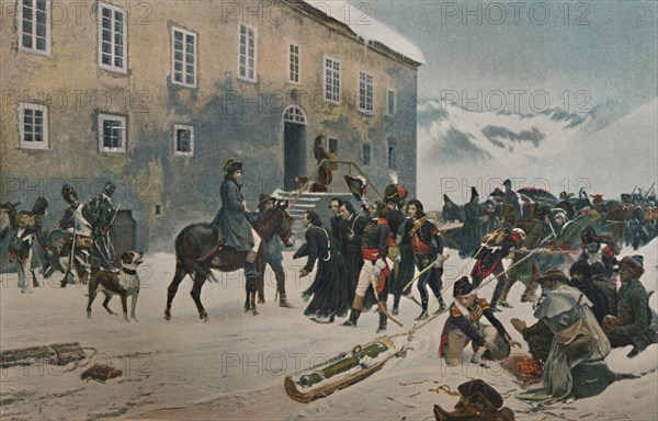 ''Bonaparte Received By The Monks of Mount St. Bernard. Passage of the Alps, May 1800', (1896). Artist: Unknown.