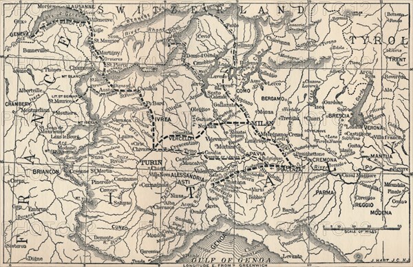 'Map of the Marengo Campaign', 1800, (1896). Artist: Unknown.