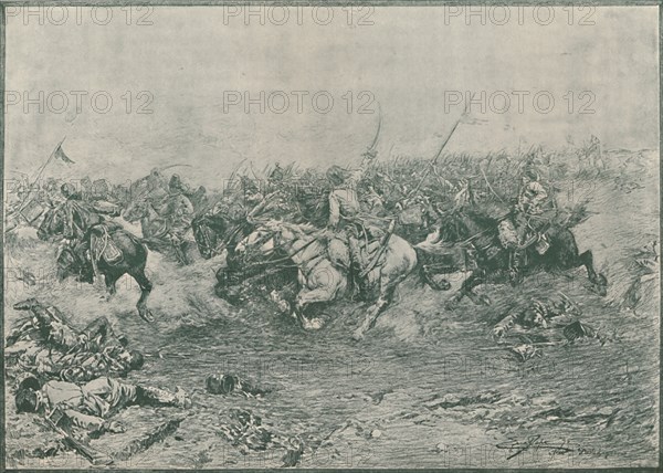 'Charge of the Twelfth Hussars at the Battle of Marengo', 1800, (1896).  Artist: Unknown.