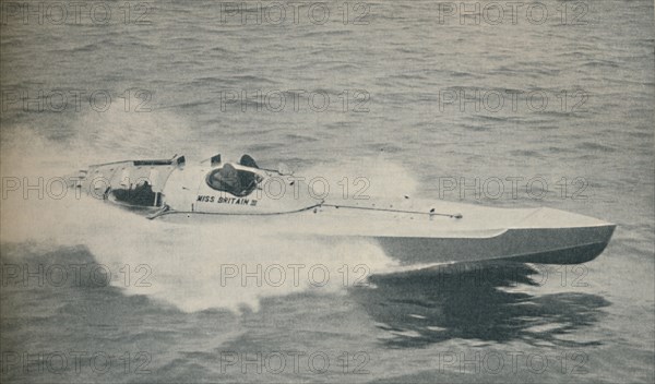 '1936 world's fastest single-engined boat  Miss Britain III', 1936. Artist: Unknown.