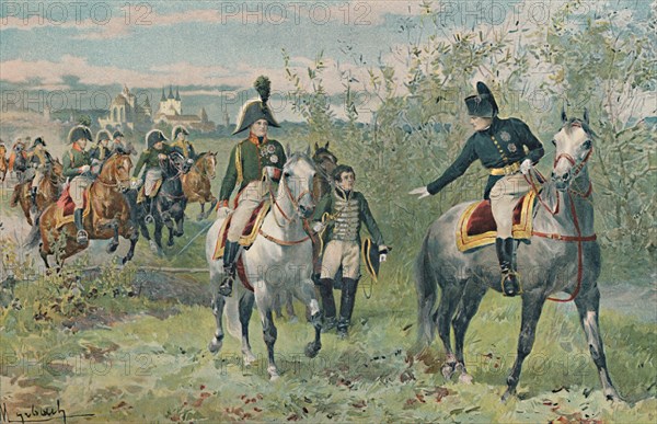 'Napoleon and Alexander at Erfurt', 1808, (1896).  Artist: Unknown.