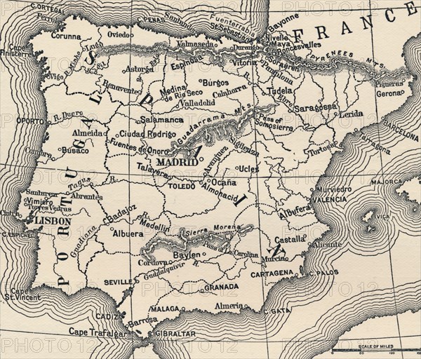 'Map of the Spanish Campaign', c1807-1814, (1896). Artist: Unknown.