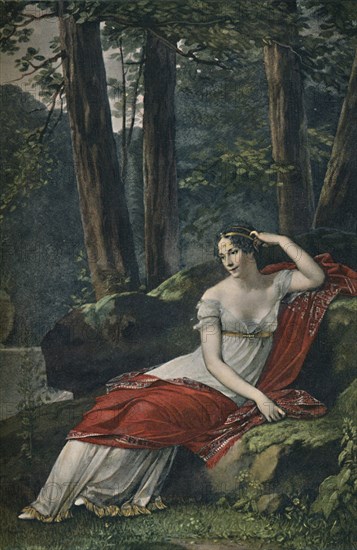 'The Empress Josephine in the Park at Malmaison', 1809, (1896). Artist: Unknown.