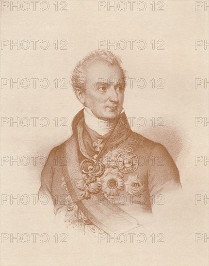 'Prince Clemens Wenzel Nepomuk Lothar Von Metternich-Winneburg', c1830, (1896). Artist: Maurin.