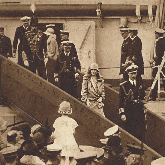 'Home Again - The Duke and Duchess landing at Portsmouth June 27, 1927', 1937. Artist: Unknown.