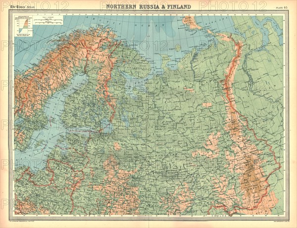 Map of Northern Russia and Finland. Artist: Unknown.