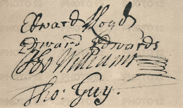 'Signature of Edward Lloyd, 1692', (1928). Artist: Unknown.