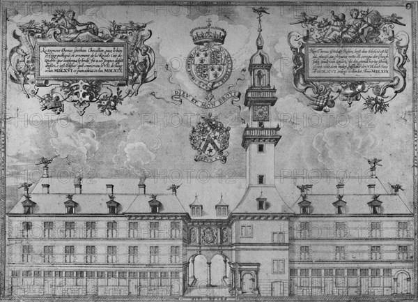'The First Royal Exchange in 1569', c16th century, (1928). Artist: Unknown.