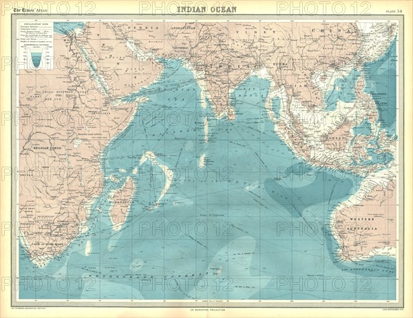 Map of the Indian Ocean. Artist: Unknown.