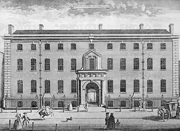 'The South Sea House in 1754', mid 18th century, (1928). Artist: Unknown.