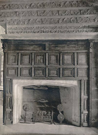 'Chimney-Piece in the Dining Room, Haddon Hall, Derbyshire', 1927. Artist: Unknown.